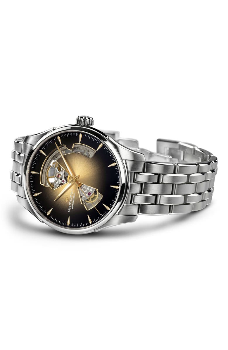 Hamilton Jazzmaster Open Heart Bracelet Watch, Alternate, color, Gold
