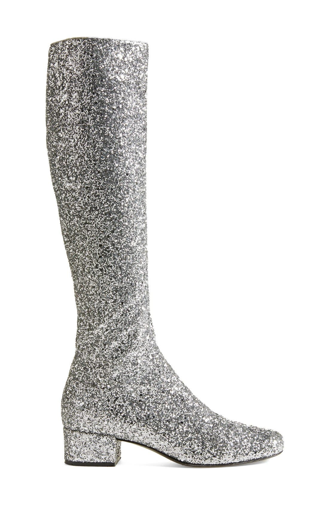 Knee High Glitter Boot, Alternate, color, SILVER