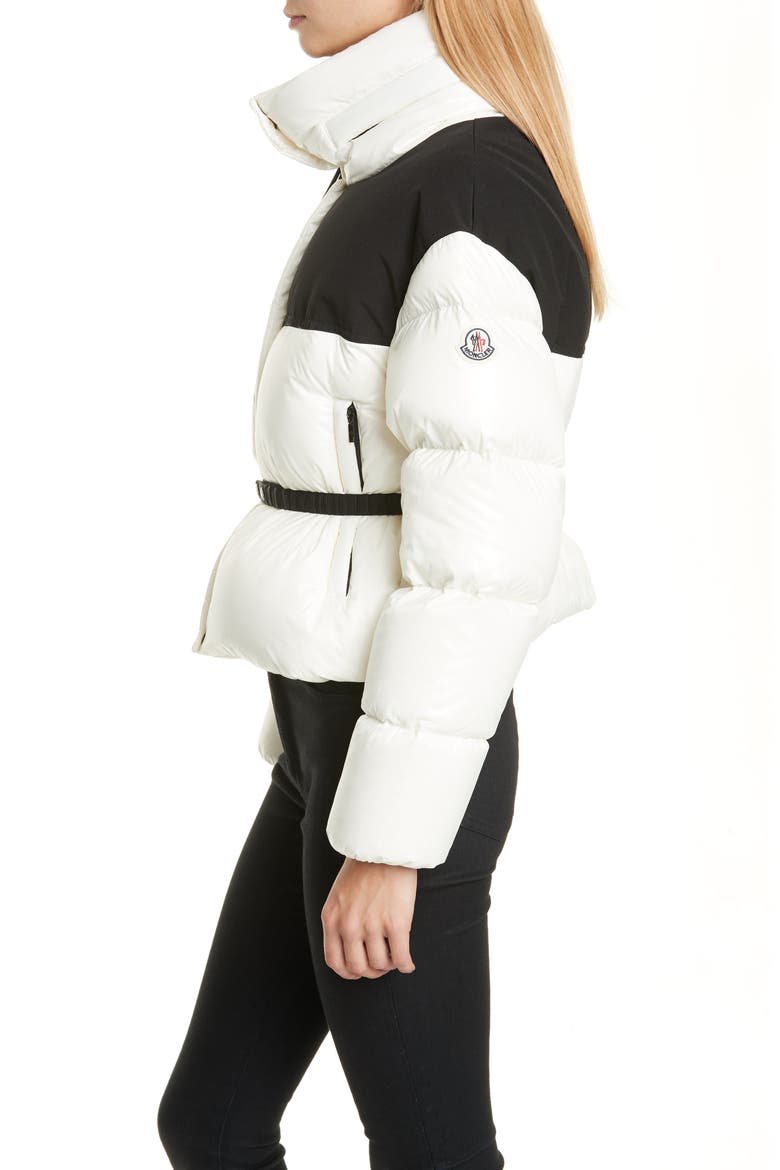 Nil Colorblock Quilted Down Puffer Jacket, Alternate, color, WHITE