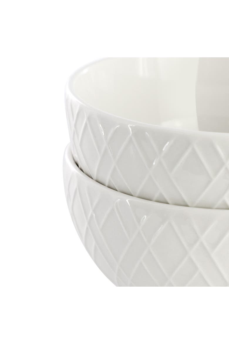 2 Piece Fine Ceramic 4.5in Fruit Bowl Set in White, Alternate, color, White