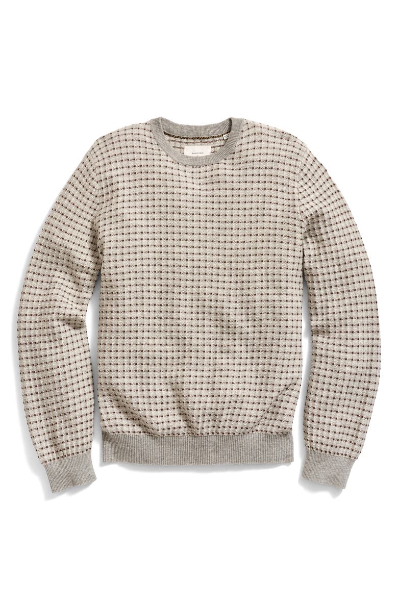 Billy Reid Grid Texture Jacquard Sweater, Alternate, color, Ivory Multi