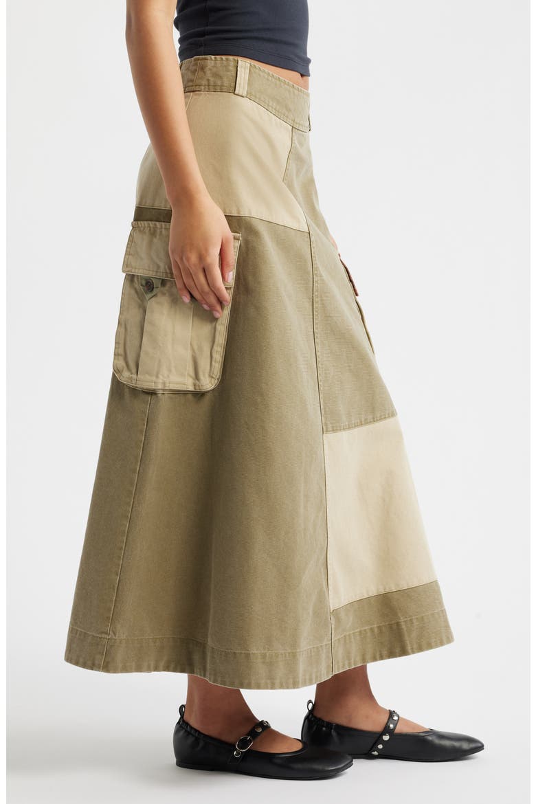 Marcelle Barn Midi Skirt, Alternate, color, OLIVE