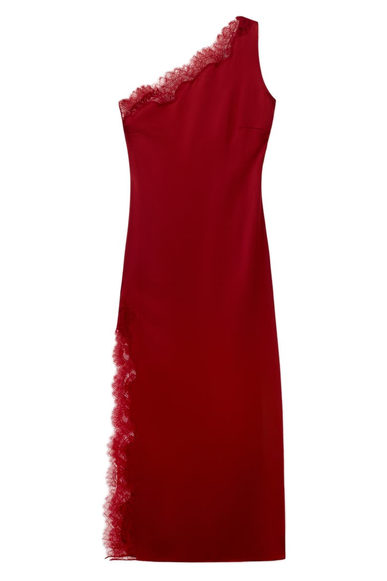 One-Shoulder Scarf Cocktail Dress, Main, color, RED