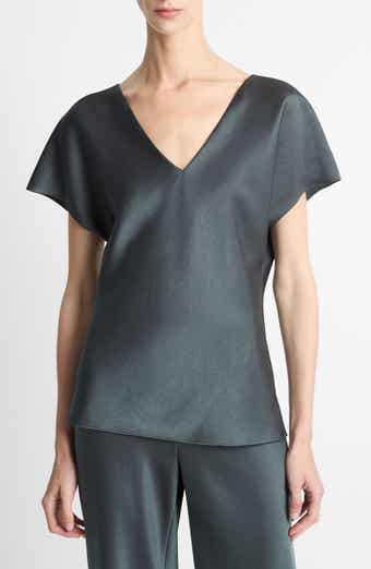 Vince Cap Sleeve V-Neck Top