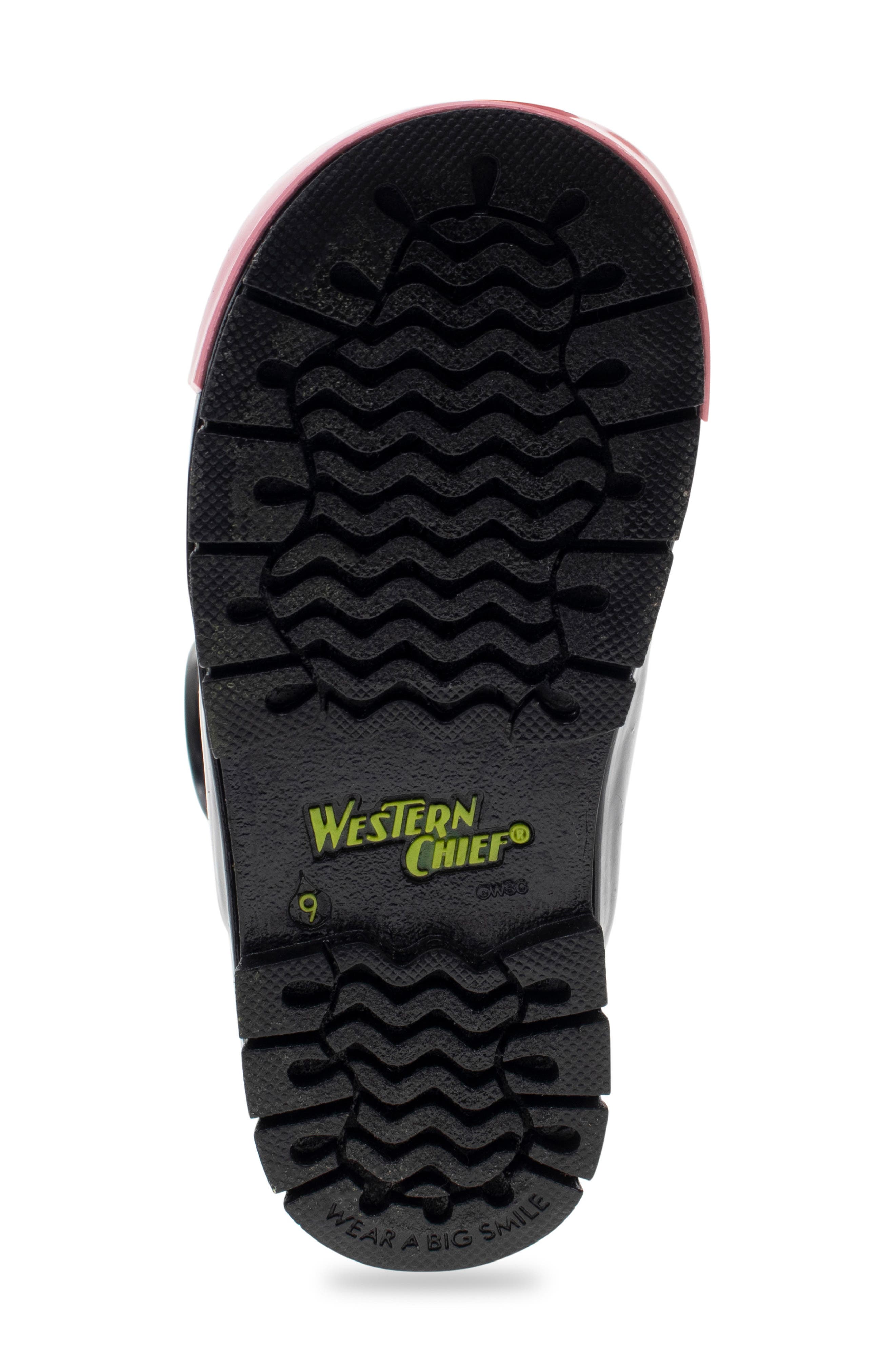 Western Chief Kids' Colbie Cow Waterproof Rain Boot, Alternate, color, Black