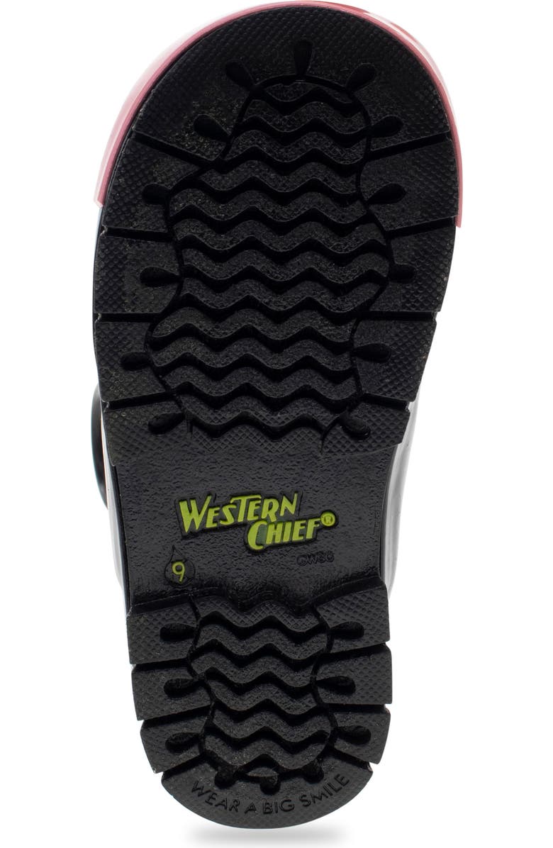 Western Chief Kids' Colbie Cow Waterproof Rain Boot, Alternate, color, Black