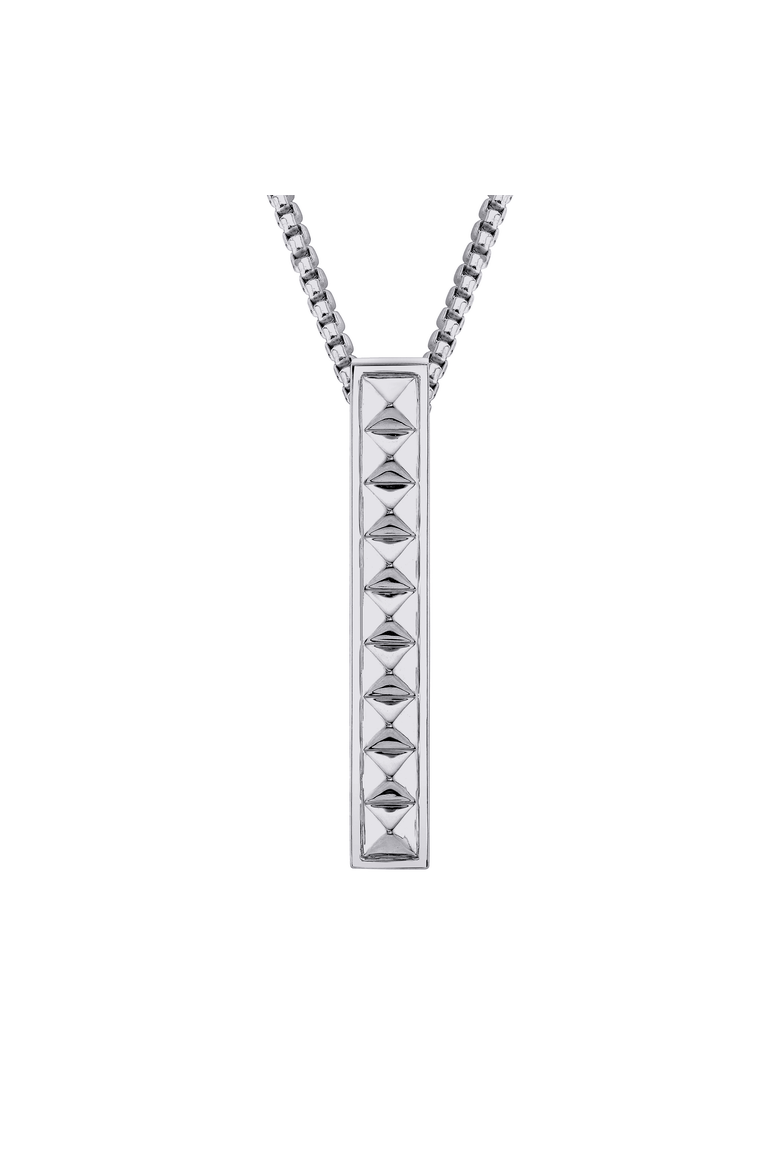 Men's Tetra Pillar Necklace Pendant, Main, color, Silver