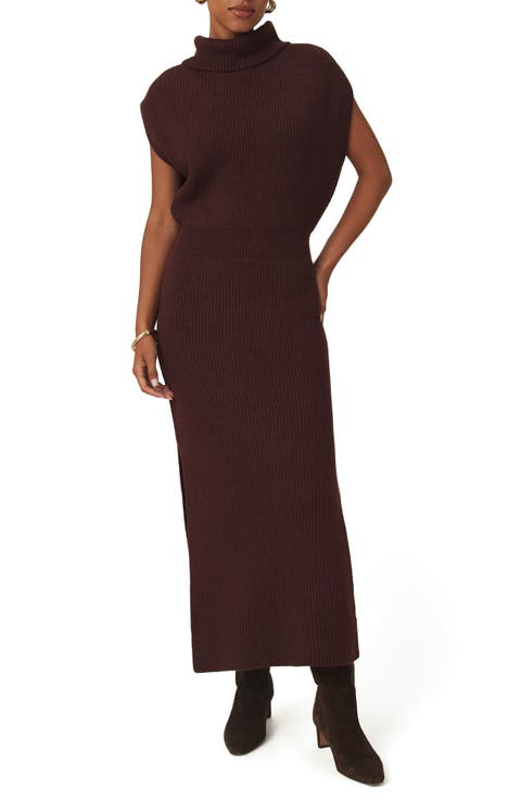 Madeline Rib Turtleneck Maxi Sweater Dress