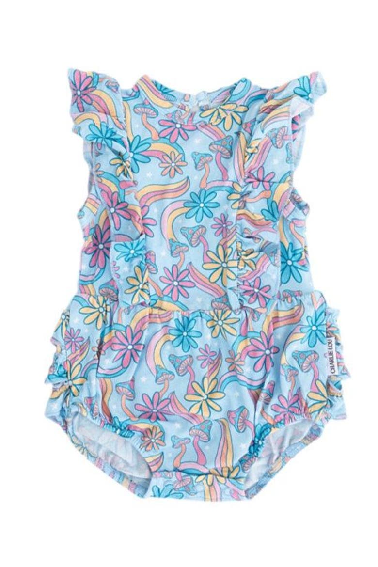 Groovy Fall After All Bubble Ruffle Bodysuit, Main, color, Blue
