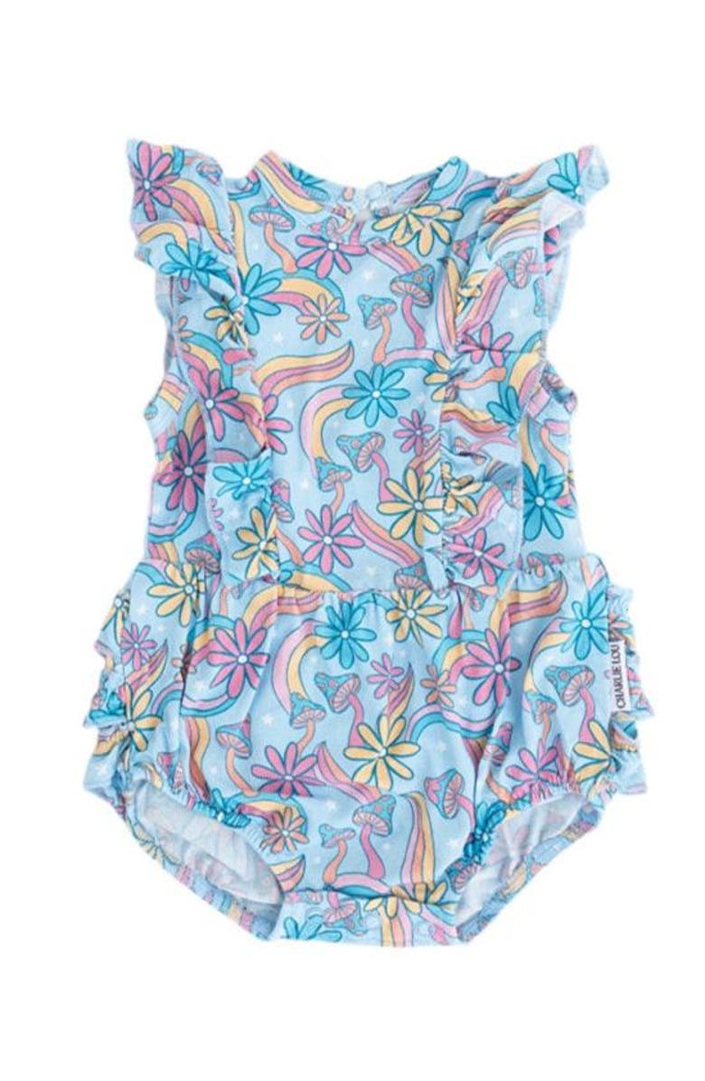 Charlie Lou Baby<sup>®</sup> Groovy Fall After All Bubble Ruffle Bodysuit, Main, color, Blue
