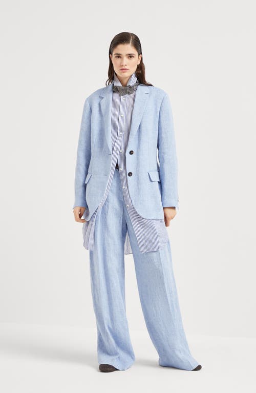 Brunello Cucinelli Sartorial Wide Trousers In Azure