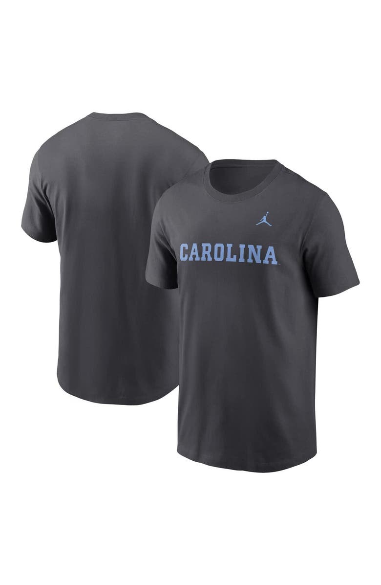 Jordan Brand Men's Jordan Brand Anthracite North Carolina Tar Heels Primetime Wordmark T-Shirt, Main, color, 