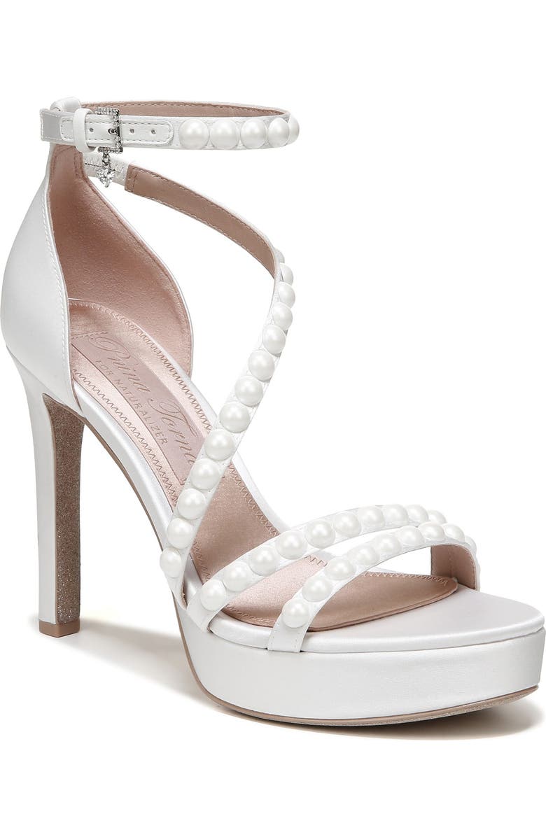 Naturalizer Pnina Tornai for Naturalizer Love3 Ankle Strap Platform Sandal, Main, color, White Fabric