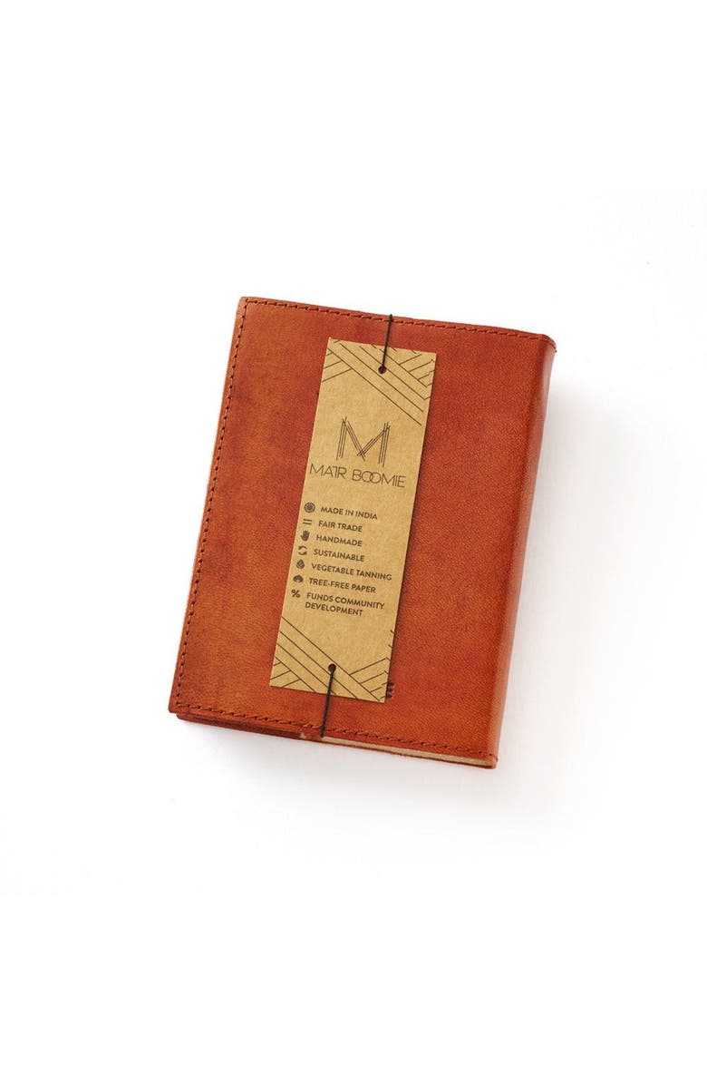 Matr Boomie Embossed Leather Moon Phase 5x7 Journal, Alternate, color, Brown
