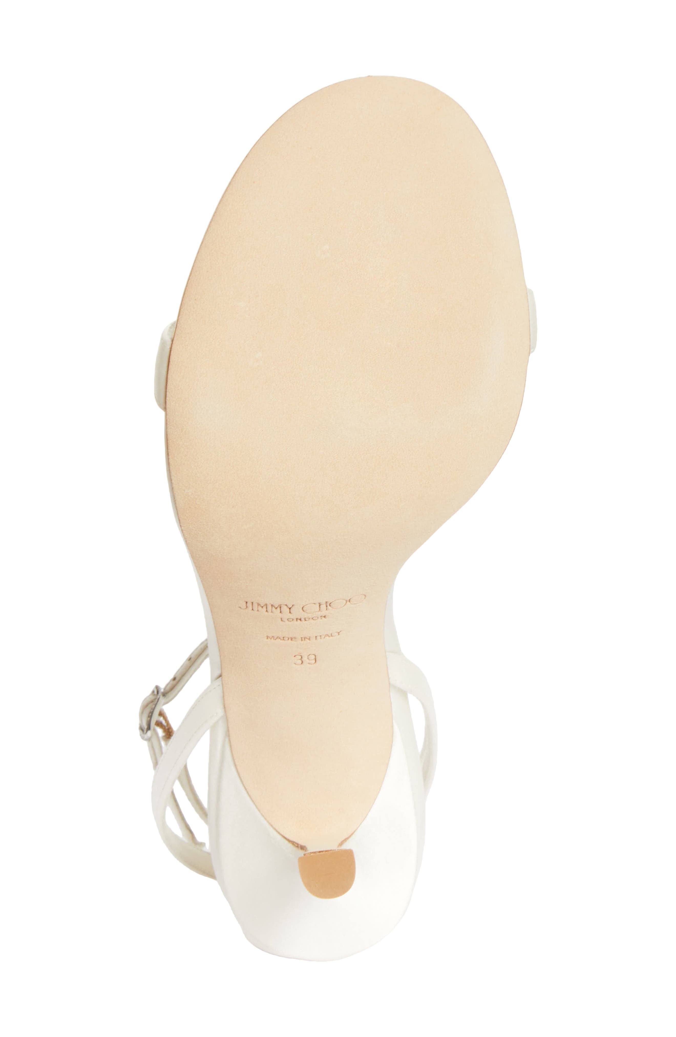 Jimmy Choo Moza Ankle Strap Bridal Sandal, Alternate, color, Ivory