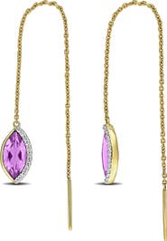 Julianna B. Gemstone & Diamond Threader Earrings 14K