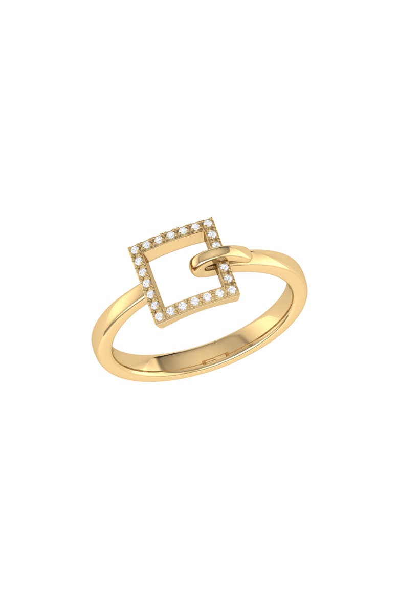 On the Block Square Sterling Silver Diamond Ring, Alternate, color, 14KT Gold Vermeil on Sterling