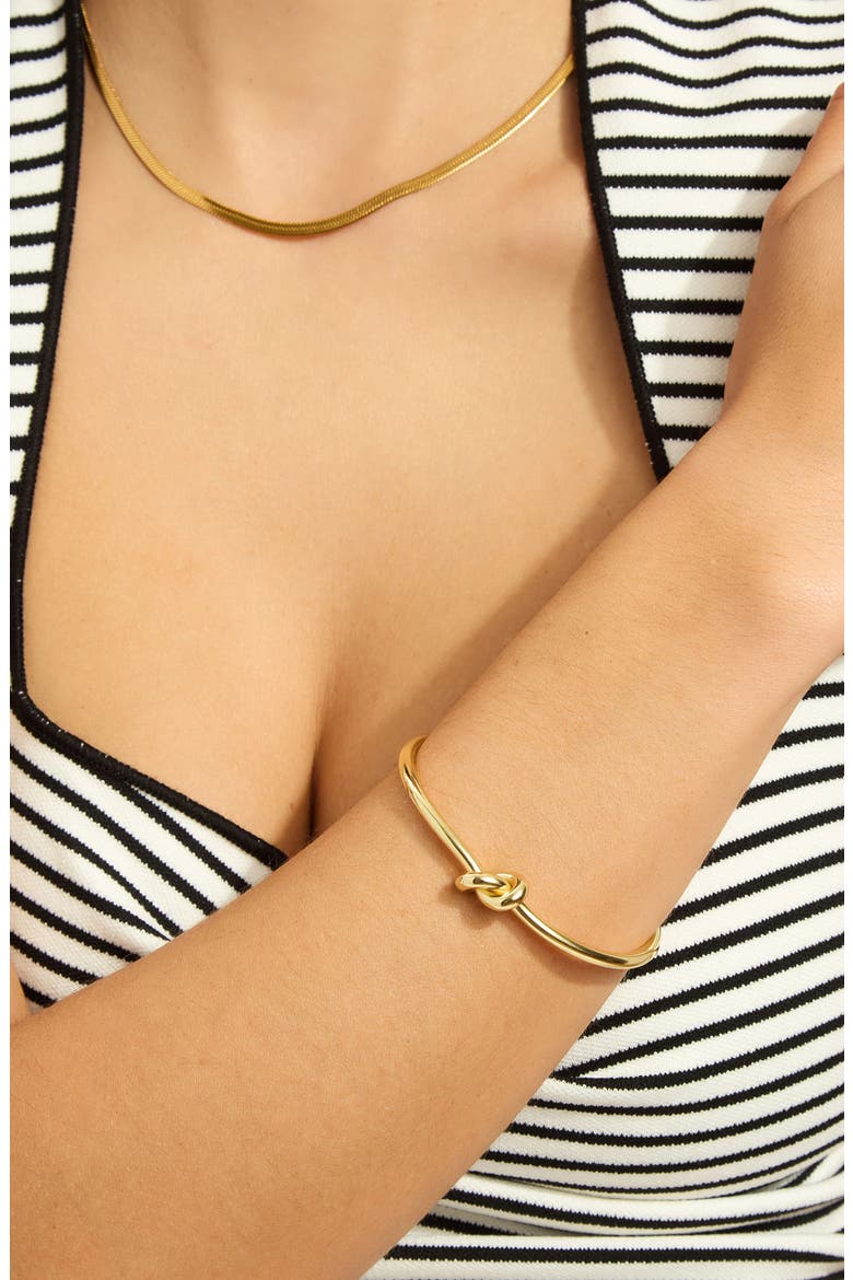 Plated Knot Cuff Bracelet, Alternate, color, GOLD