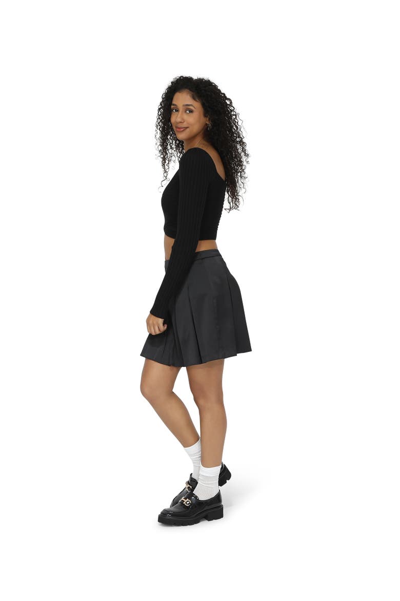 Palm Breeze Tennis Skort, Alternate, color, Black