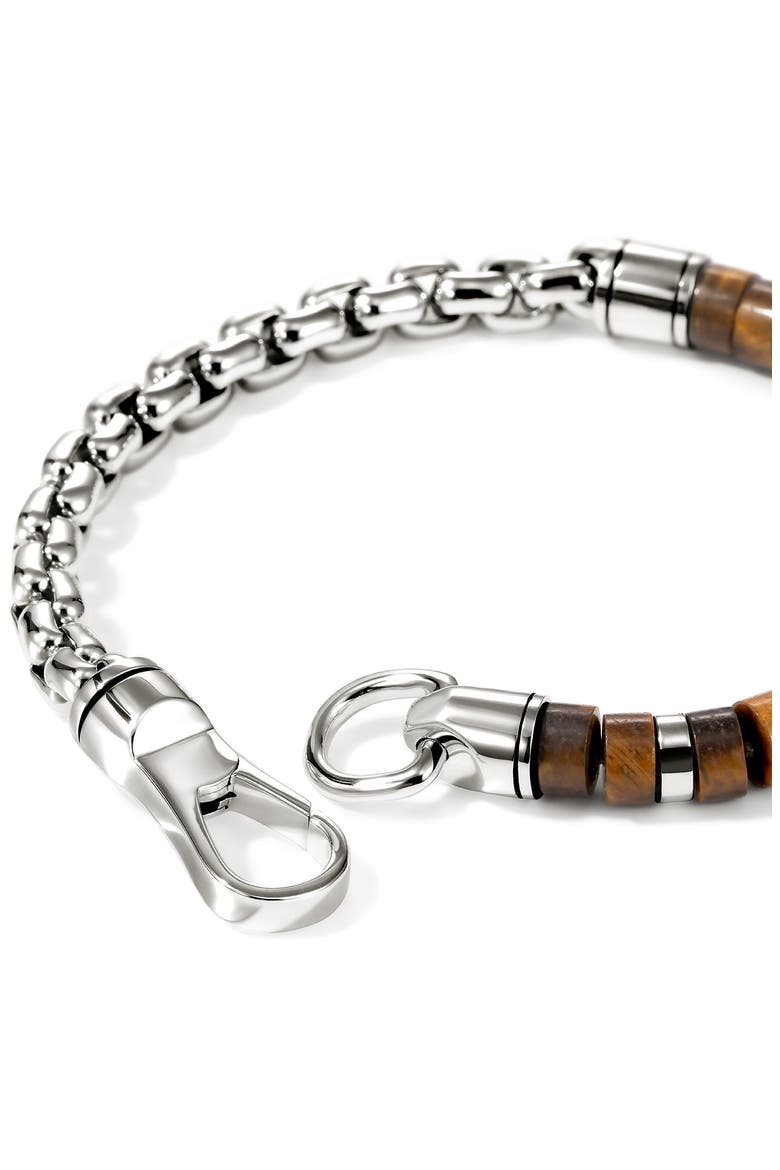 Men's Heishi Sterling Silver Bracelet, Alternate, color, TIGER EYE
