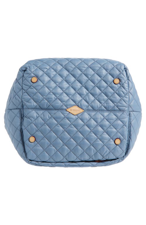 Mz Wallace Metro Deluxe Medium Quilted Tote Bag In Stone Blue