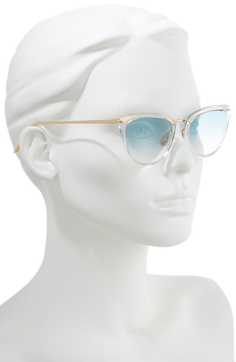 Linda Farrow 53mm Gold Gradient Cat Eye Sunglasses, Alternate, color,