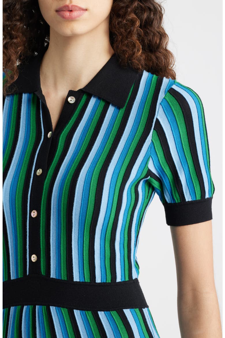 The Ana Stripe Sweater Dress, Alternate, color, NOIR/ BLUE