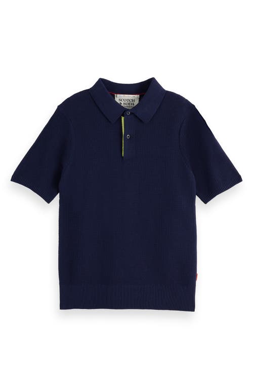 Scotch & Soda Boys' Structured Knitted Polo - Little Kid, Big Kid In Navy