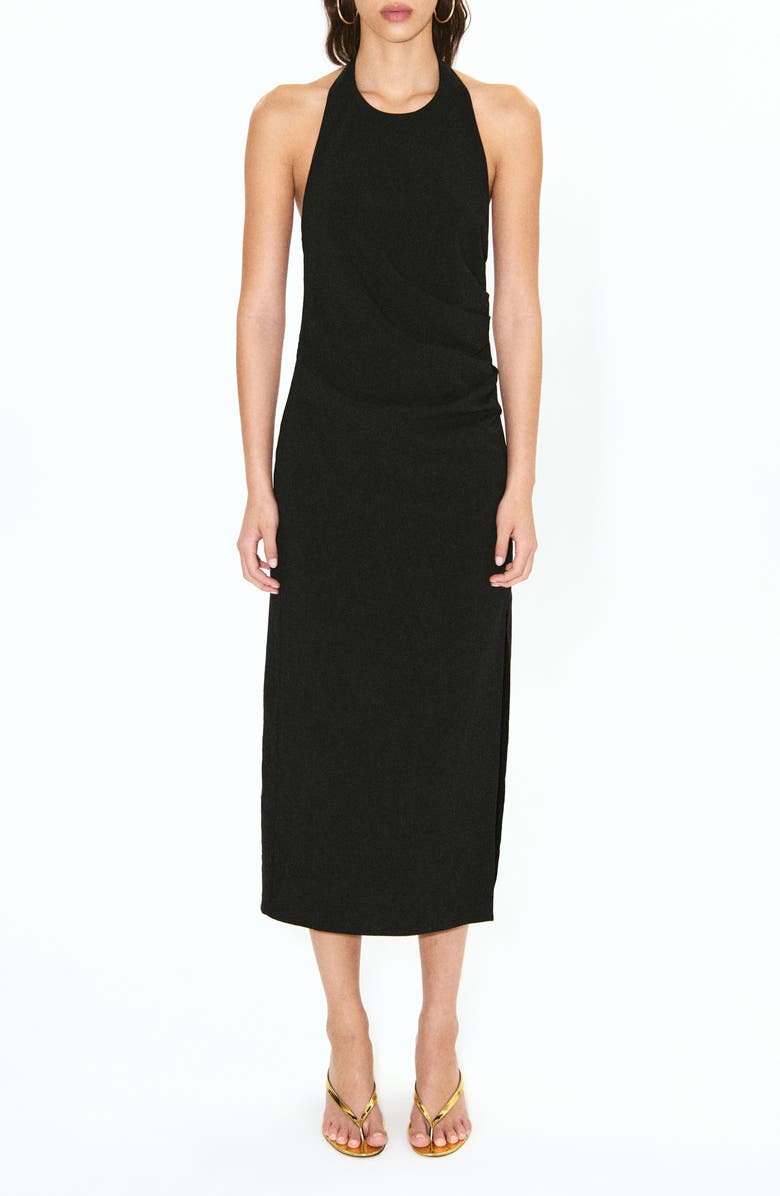 MANGO Featuring Hailey Bieber Lola Halter Neck Dress, Main, color,
