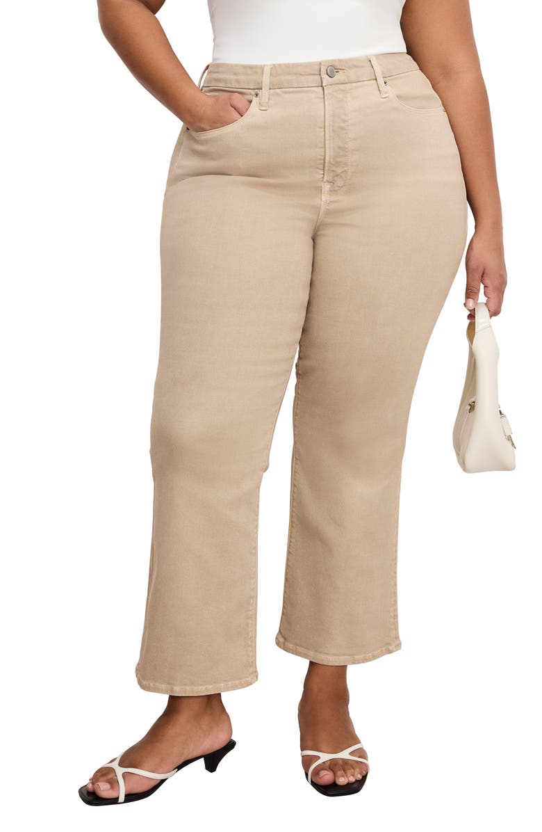 Good American Good Legs Crop Mini Bootcut Jeans, Alternate, color, Almond001