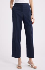 Anne Klein Stripe Straight Leg Ankle Pants