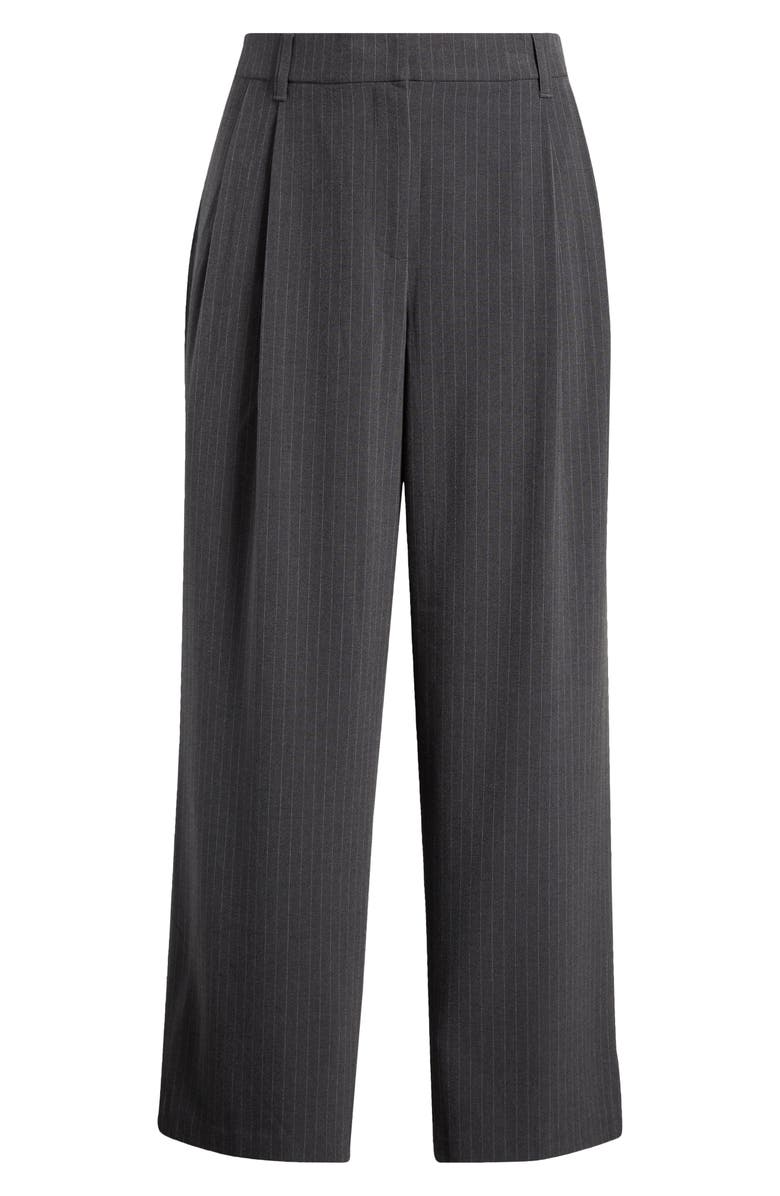 Wit & Wisdom Pinstripe Ultra Skyrise Pleated Wide Leg Pants, Alternate, color, Steel Grey White