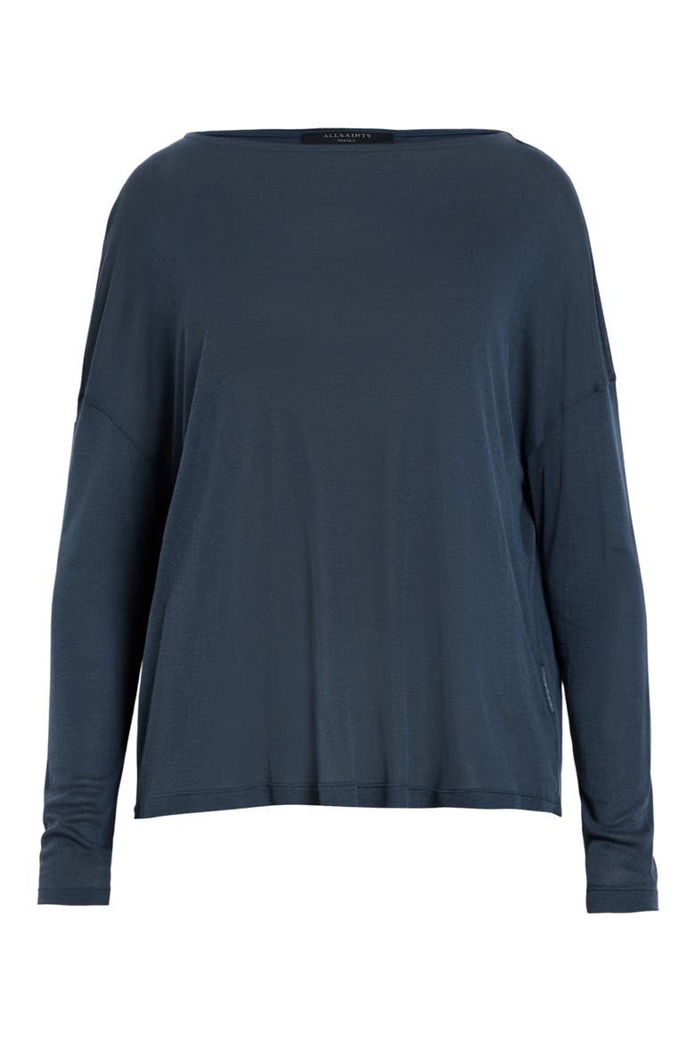 Rita Francesco Long Sleeve Boatneck T-Shirt, Alternate, color, BLUEBERRY BLUE