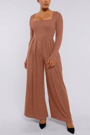Shapellx Square Neckline Shaping Wide Leg Jumpsuit