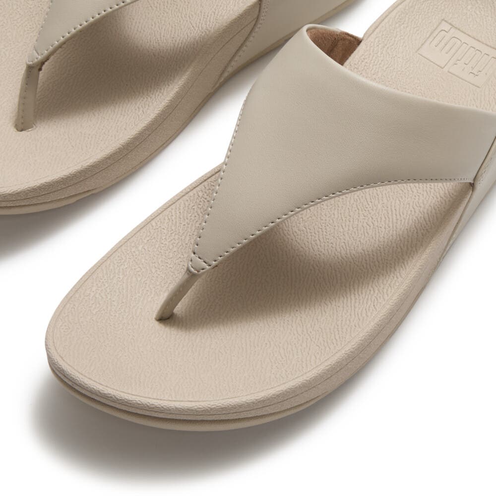 Lulu Leather Toe Post Sandals, Alternate, color, Hazy Taupe