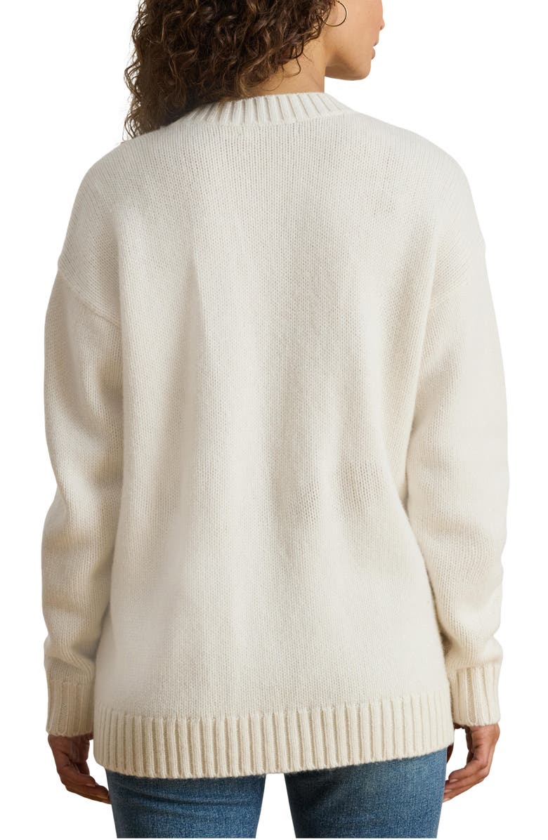 Lauren Ralph Lauren Long Wool Blend Cardigan, Alternate, color, Mascarpone Cream