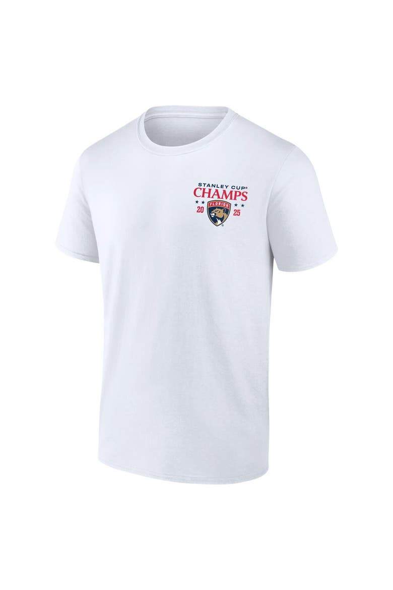 Men's Fanatics White Florida Panthers 2025 Stanley Cup Champions Jersey Roster T-Shirt, Alternate, color, White