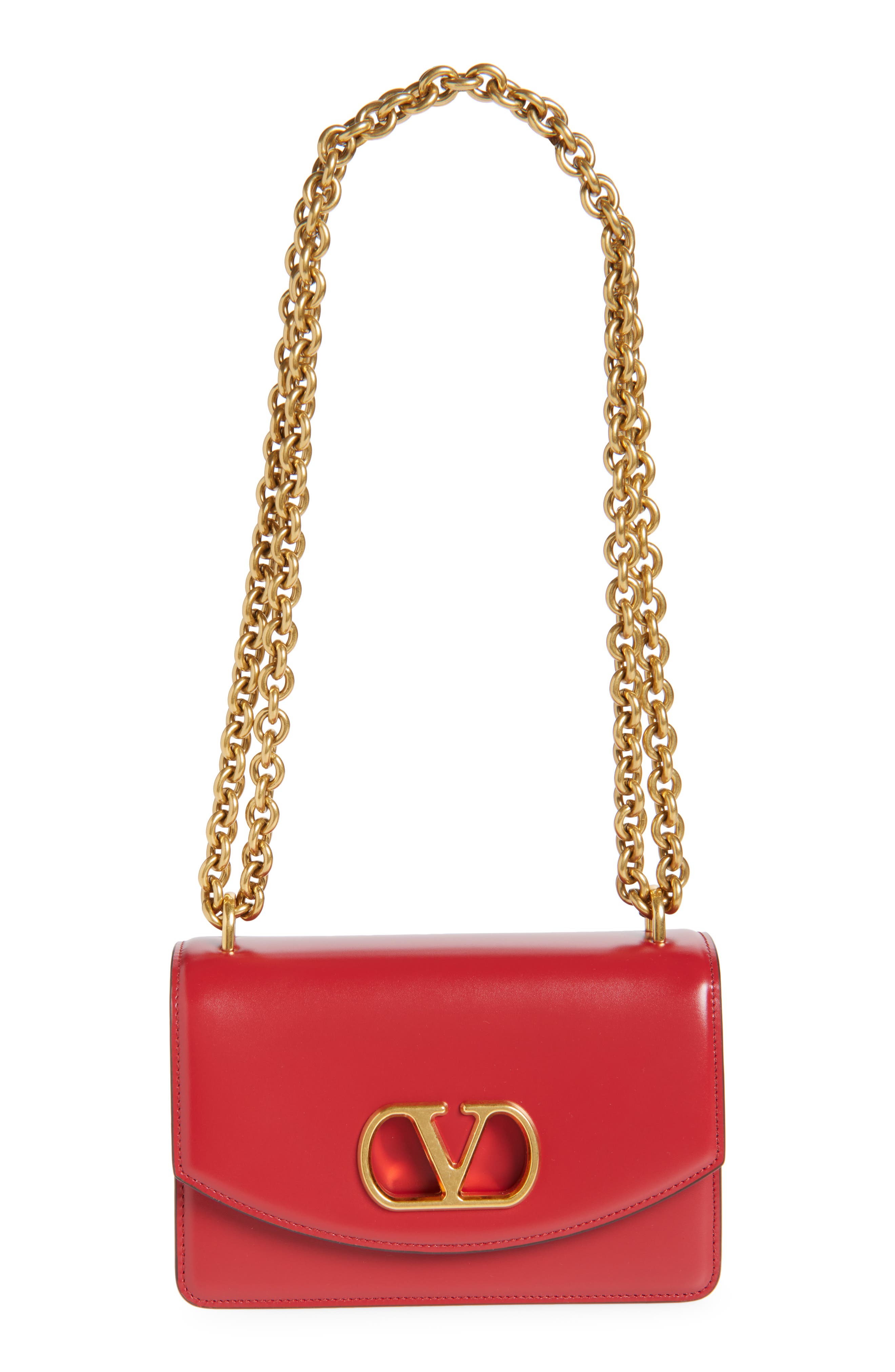 Valentino Garavani Small DeVain VLOGO Signature Leather Shoulder Bag, Main, color, 