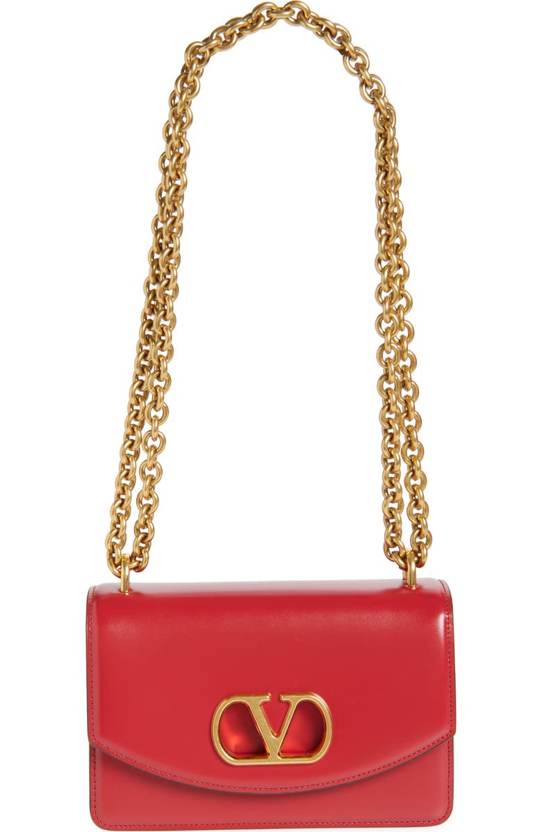 Valentino Garavani Small DeVain VLOGO Signature Leather Shoulder Bag, Main, color,