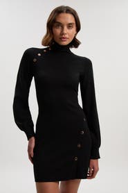 Karen Millen Viscose Blend Popper Knit Mini Dress