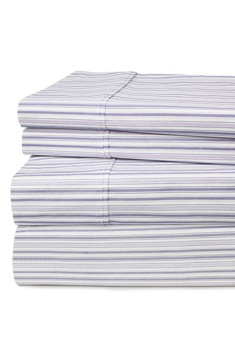 Percale Stripe 200 Thread Count Sheet Set