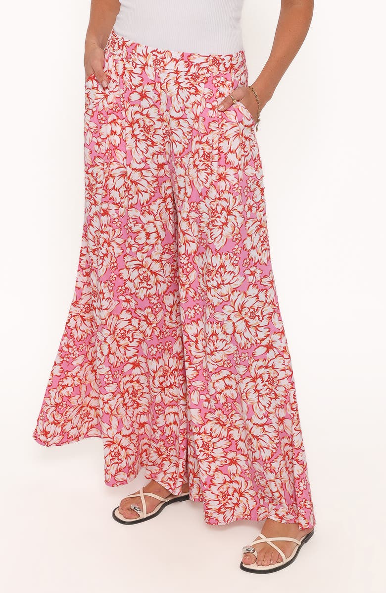 Petal & Pup Lessie Floral Print Wide Leg Pants, Alternate, color, Pink Floral