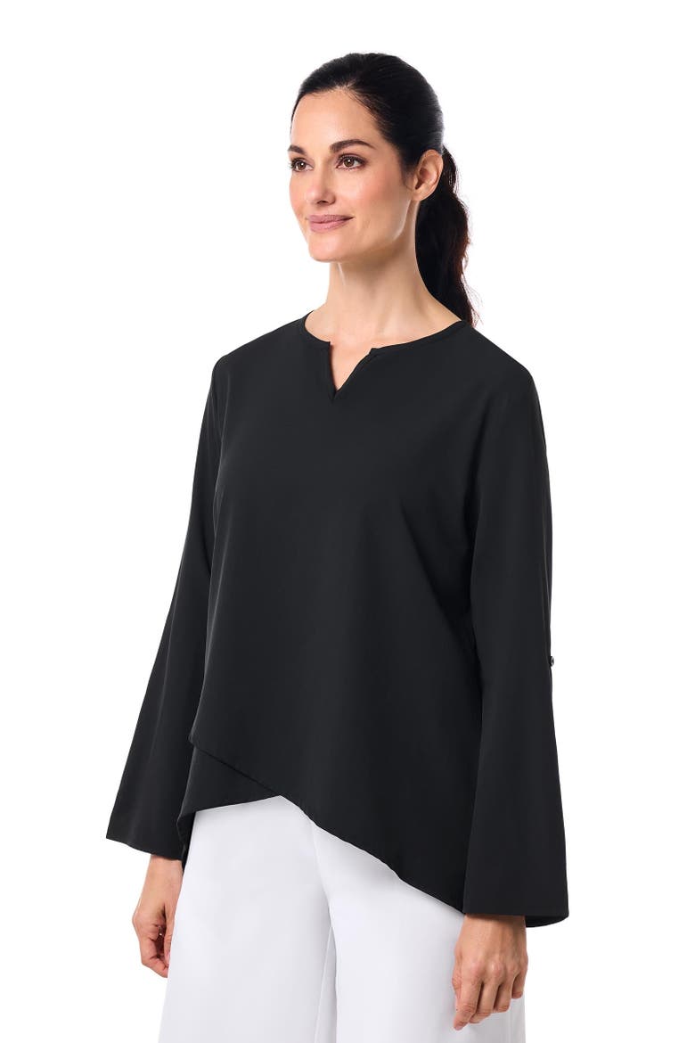 Women's Santa Barbara Tunic Top with Roll-Up Sleeves, UPF 50+ Sun Protection, Alternate, color, Black