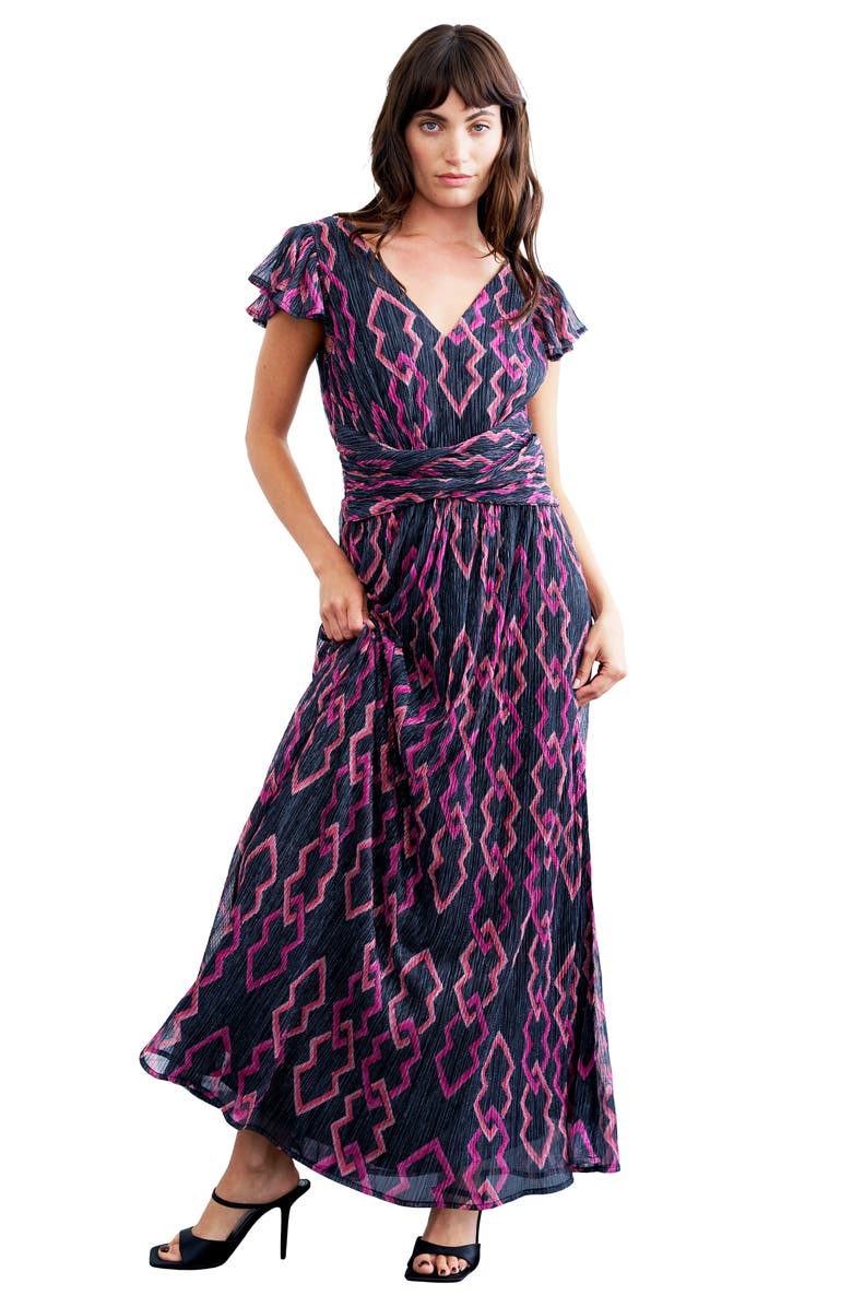 CIEBON Byanca Print Maxi Dress, Alternate, color, Black Multi