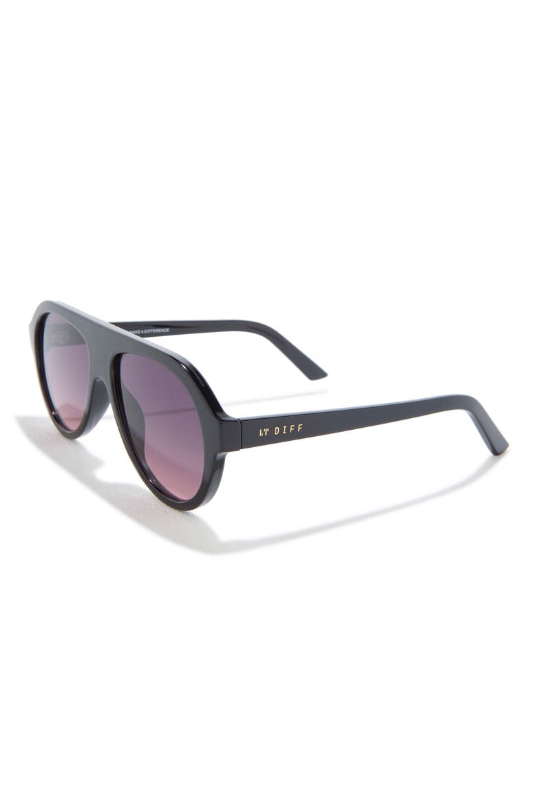 Lyla 56mm Gradient Aviator Sunglasses, Alternate, color, BLACK