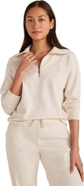 Haven Well Within Botanical-Dyed Organic Cotton Interlock Half-Zip Top