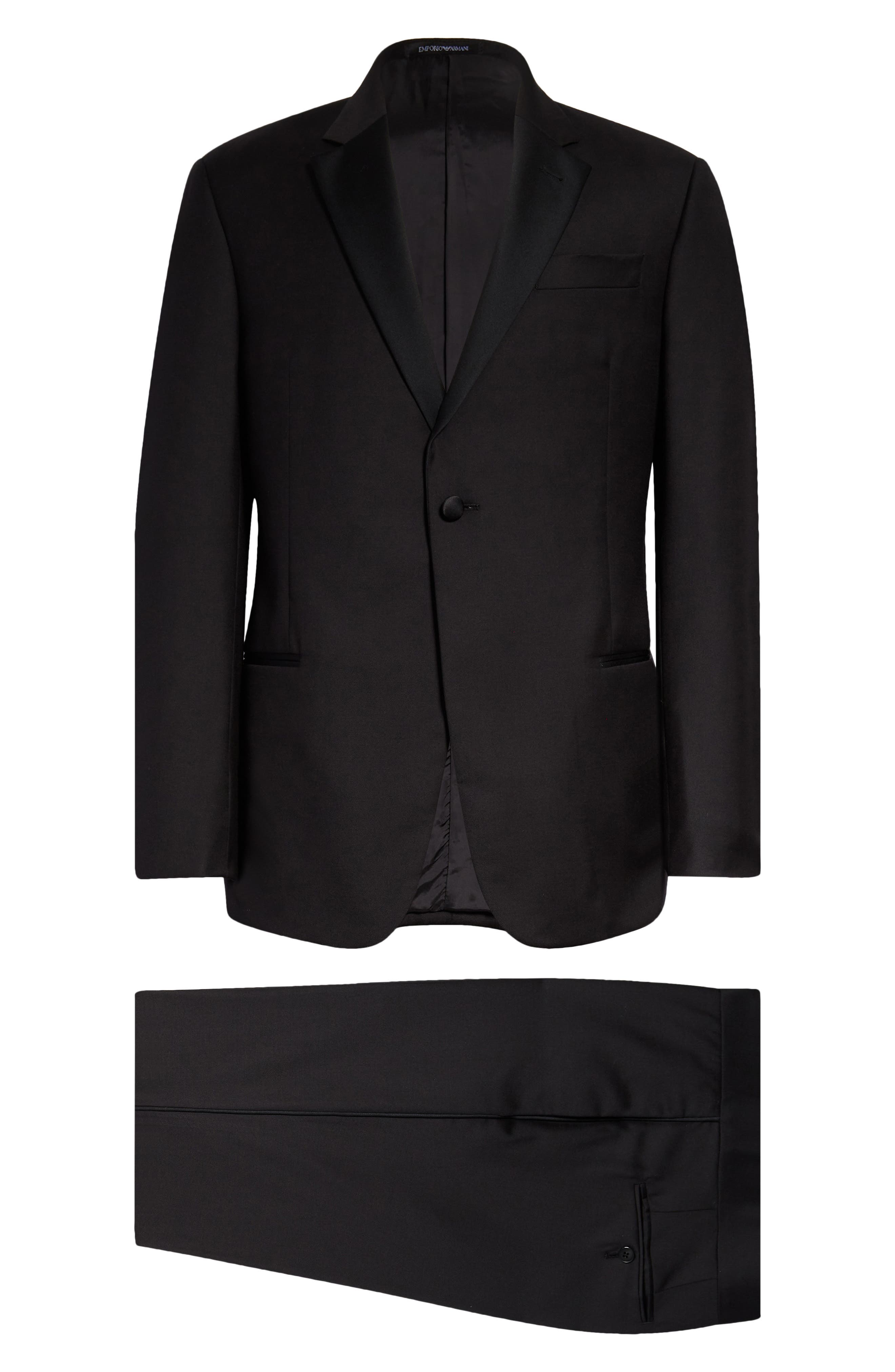 Trim Fit Black Super 130s Wool Tuxedo (Men) | Nordstrom