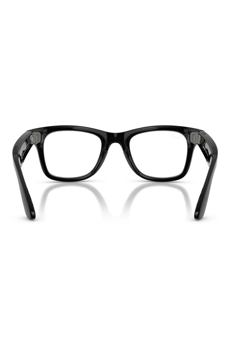 Meta Wayfarer Gen 2 53mm Square AI Sunglasses, Alternate, color, SHINY BLACK TRANSITIONS GREEN