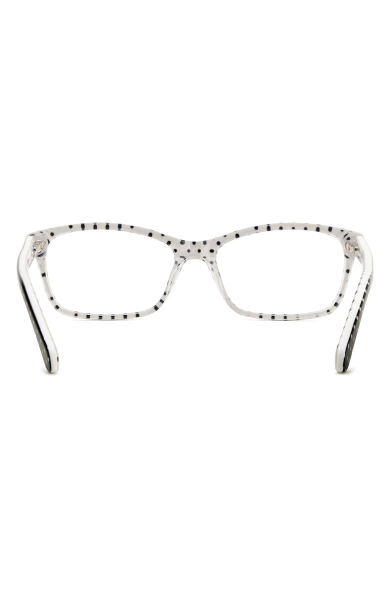 Kate Spade New York catrina 51mm rectangular optical glasses, Alternate, color, Black Pattern White