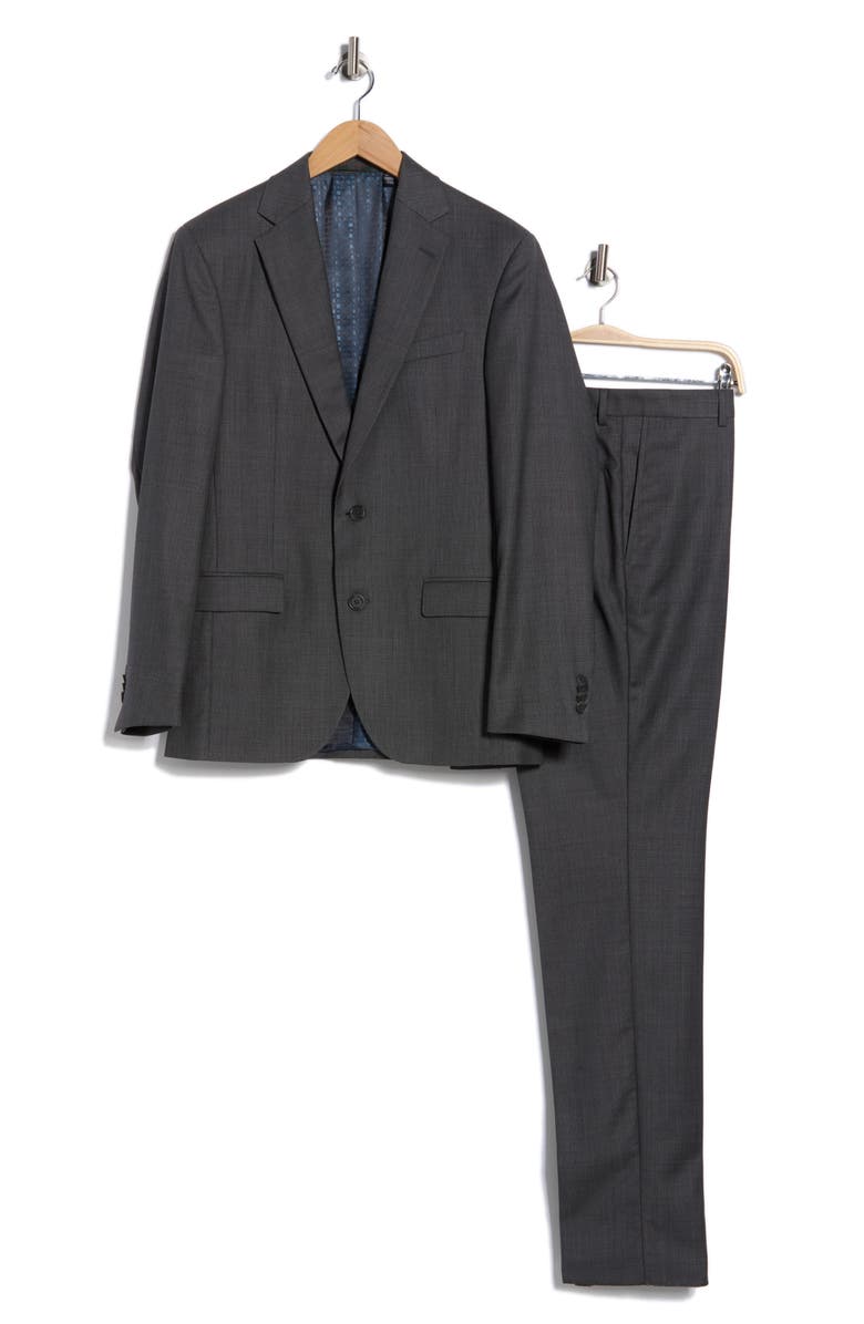 No Ordinary Joe by Ted Baker Jake Grey Solid Wool Suit, Alternate, color, 